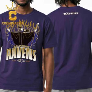 Baltimore Ravens Maleficent And Diablo Disney x Champion NFL Two Sided T-Shirt