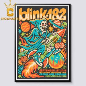 Blink-182 Credit One Stadium 2025 Tour Charleston SC September 1st Home Decor Poster Canvas