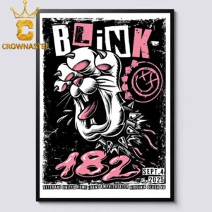Blink 182 Veterans United Home Loans Amphitheater 2025 Tour Virginia Beach VA September 4th Home Decor Poster Canvas