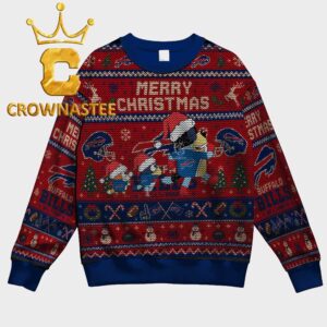 Buffalo Bills Bluey Family NFL Christmas Ugly Sweater