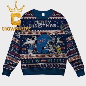 Buffalo Bills Snoopy NFL Football Pattern Christmas Gift Ugly Sweater