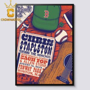 Chris Stapleton Fenway Park 2026 Tour Boston MA August 14th Home Decor Poster Canvas