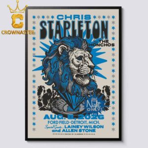 Chris Stapleton Ford Field 2026 Detroit Michigan August 8th Home Decor Poster Canvas
