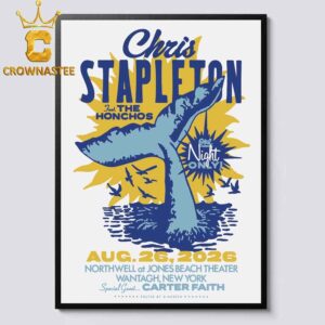 Chris Stapleton Jones Beach Theater 2026 Tour Wantagh NY August 26th Home Decor Poster Canvas