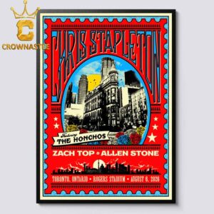 Chris Stapleton Rogers Stadium 2026 Toronto Ontario August 6th Home Decor Poster Canvas