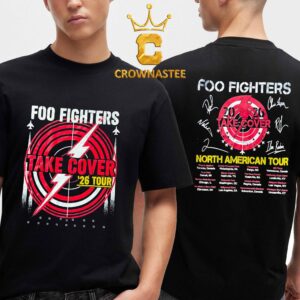 Foo Fighters 2026 Tour Dates Take Cover Signature North American Two Sided T-Shirt