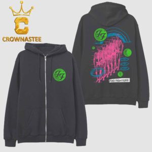 Foo Fighters 2026 Tour Retro Skeleton Zip Hoodie