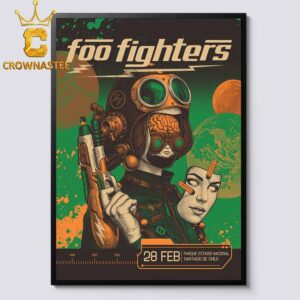 Foo Fighters Santiago De Chile 2027 Parque Estadio Nacional February 28th Home Decor Poster Canvas