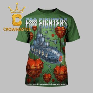 Foo Fighters Soldier Field 2026 Chicago IL August 8th All Over Print T-Shirt