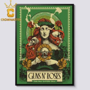 Guns N’ Roses 3Arena 2026 Tour Dublin Ireland June 10th Home Decor Poster Canvas