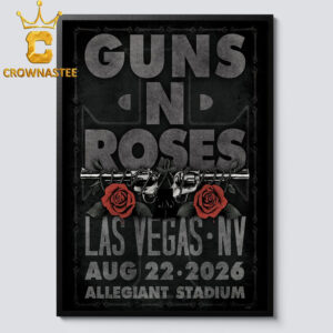 Guns N’ Roses Allegiant Stadium 2026 Tour Las Vegas NY August 22nd Home Decor Poster Canvas
