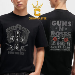 Guns N’ Roses Allegiant Stadium 2026 Tour Las Vegas NY August 22nd Two Sided T-Shirt