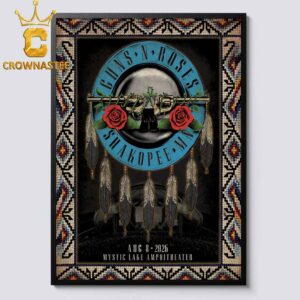 Guns N’ Roses Mystic Lake Amphitheater 2026 Tour Shakopee MN August 8th Home Decor Poster Canvas