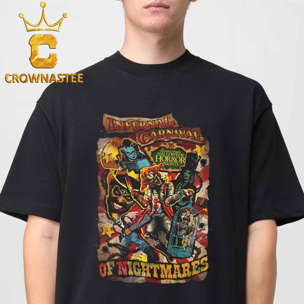 Halloween Horror Nights 2026 Icon Infernal Carnival Of Nightmare Unisex T-Shirt Halloween Horror Nights 2026 Icon Infernal Carnival Of Nightmare Unisex T-Shirt