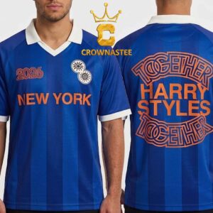 Harry Styles New York City 2026 Madison Square Garden Together Tour Blue Jersey Polo Shirt