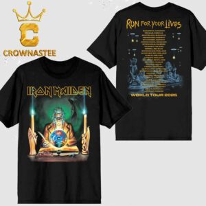 Iron Maiden 2025 Run For Your Lives Tour Retro Clairvoyant Two Sided T-Shirt
