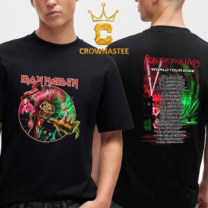 Iron Maiden 2026 Run For Your Lives Tour Dates Eddie Two Sided T-Shirt