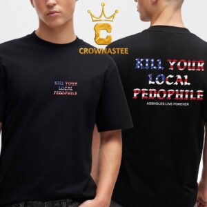 Kill Your Local Pedophile America Flag Two Sided T-Shirt