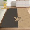 Louis Vuitton Big Logo Black Pattern Monogram Luxury Home Decor Area Rug Carpet Doormat