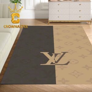 Louis Vuitton Big Logo Brown Luxury Home Decor Area Rug Carpet Doormat