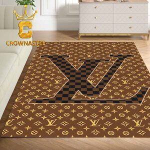 Louis Vuitton Big Logo Brown Pattern Monogram Luxury Home Decor Area Rug Carpet Doormat
