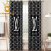 Louis Vuitton Big Logo Luxury Monogram Black Pattern Home Decor Window Curtain