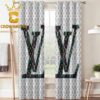 Louis Vuitton Big Logo Luxury Monogram Blue Home Decor Window Curtain