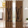 Louis Vuitton Big Logo Luxury Monogram Blue Home Decor Window Curtain
