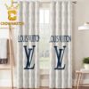 Louis Vuitton Big Logo Luxury Monogram Matcha Pattern Home Decor Window Curtain