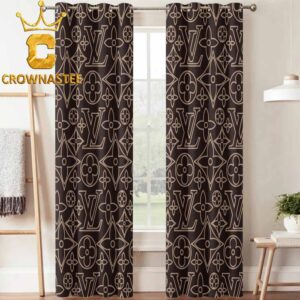 Louis Vuitton Big Logo Luxury Monogram Pattern Home Decor Window Curtain
