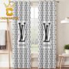 Louis Vuitton Big Logo Monogram Black Pattern Luxury Home Decor Window Curtain
