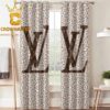 Louis Vuitton Big Logo Monogram Black Pattern Luxury Home Decor Window Curtain