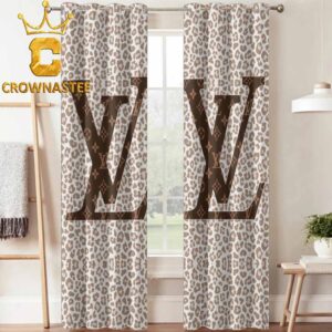 Louis Vuitton Big Logo Monogram Pattern Luxury Home Decor Window Curtain