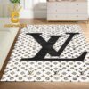 Louis Vuitton Big Logo Checker Pattern Luxury Home Decor Area Rug Carpet Doormat