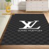 Louis Vuitton Big Logo Pattern Monogram Black White Luxury Home Decor Area Rug Carpet Doormat