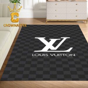Louis Vuitton Big Logo Pattern Luxury Home Decor Area Rug Carpet Doormat
