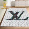 Louis Vuitton Big Logo Red White Pattern Monogram Luxury Home Decor Area Rug Carpet Doormat
