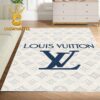 Louis Vuitton Big Logo White Pattern Monogram Luxury Home Decor Area Rug Carpet Doormat