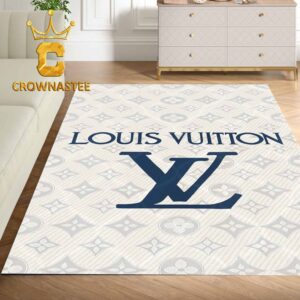 Louis Vuitton Big Logo White Luxury Home Decor Area Rug Carpet Doormat
