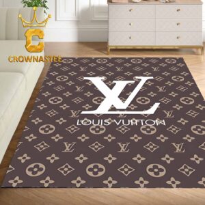Louis Vuitton Big Logo White Pattern Monogram Luxury Home Decor Area Rug Carpet Doormat
