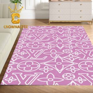Louis Vuitton Big Pattern Monogram Pink Luxury Home Decor Area Rug Carpet Doormat