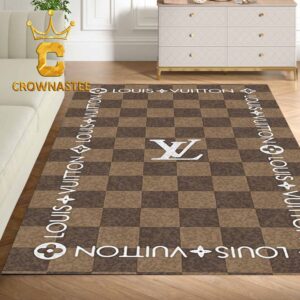 Louis Vuitton Checker Pattern Luxury Home Decor Area Rug Carpet Doormat