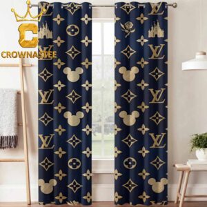 Louis Vuitton Disney Monogram Pattern Home Decor Window Curtain
