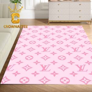 Louis Vuitton Hello Kitty Pink Pattern Monogram Luxury Home Decor Area Rug Carpet Doormat