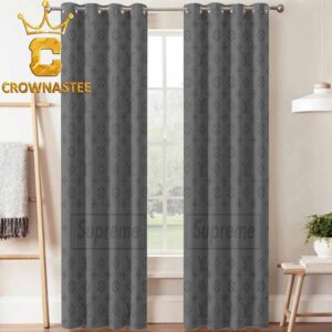 Louis Vuitton Luxury Grey Monogram Pattern Home Decor Window Curtain