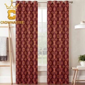 Louis Vuitton Luxury Monogram Black Red Pattern Home Decor Window Curtain