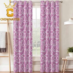Louis Vuitton Luxury Monogram Pink Pattern Home Decor Window Curtain