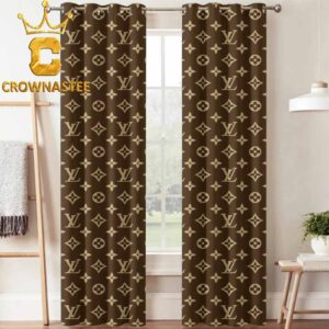Louis Vuitton Luxury Signature Monogram Pattern Home Decor Window Curtain
