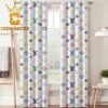 Louis Vuitton Monogram Pattern Navy Home Decor Window Curtain