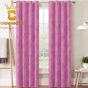 Louis Vuitton Monogram Pink Pattern Luxury Home Decor Window Curtain
